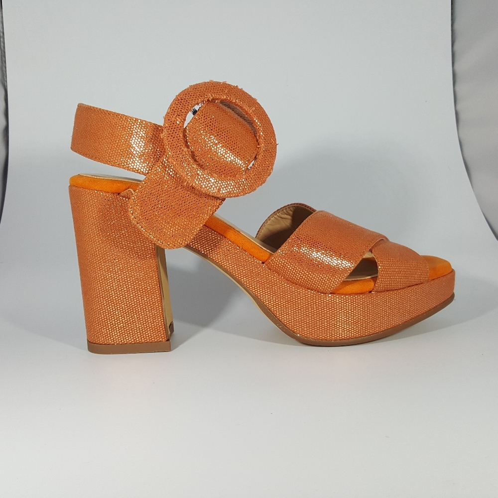 NR Rapisardi Cross Band Platform Sandal w/ Buckle